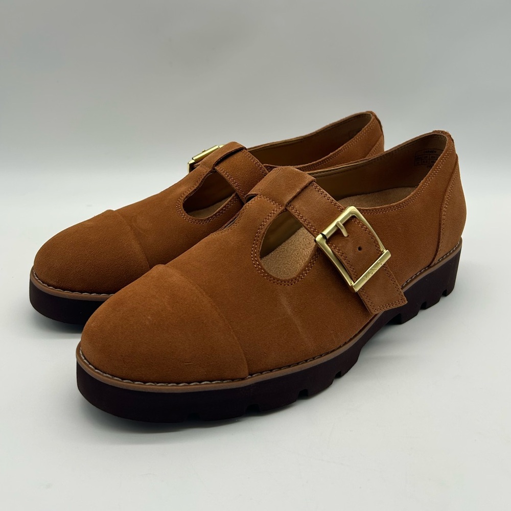 Vionic Women's Brown Suede Mary Jane Flats - 9 Wide